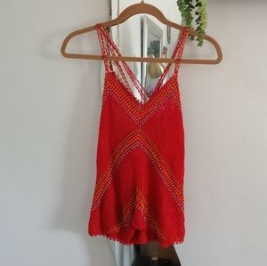 Red kroshet beaded top